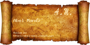 Abel Manó névjegykártya